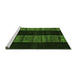 Sideview of Machine Washable Abstract Green Modern Area Rugs, wshabs5535grn