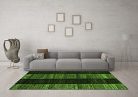 Machine Washable Abstract Green Modern Rug, wshabs5535grn