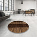 Round Abstract Red Modern Rug in a Office, abs5535