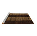 Sideview of Machine Washable Abstract Brown Modern Rug, wshabs5535brn