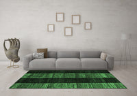 Machine Washable Abstract Emerald Green Modern Rug, wshabs5535emgrn