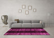 Machine Washable Abstract Pink Modern Rug in a Living Room, wshabs5535pnk