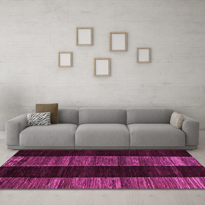 Machine Washable Abstract Pink Modern Rug in a Living Room, wshabs5535pnk