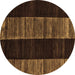 Round Abstract Brown Modern Rug, abs5535brn