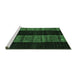 Sideview of Machine Washable Abstract Emerald Green Modern Area Rugs, wshabs5535emgrn