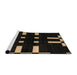 Sideview of Machine Washable Abstract Antique Bronze Green Rug, wshabs5536