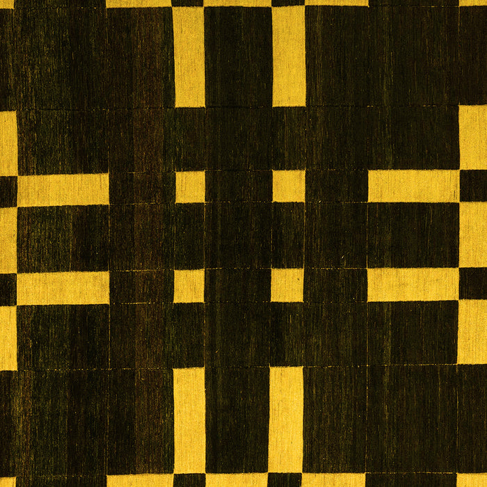 Square Machine Washable Abstract Yellow Modern Rug, wshabs5536yw