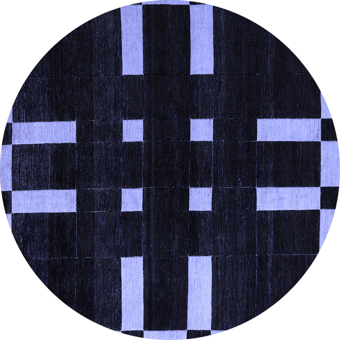 Round Machine Washable Abstract Blue Modern Rug, wshabs5536blu