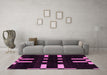 Machine Washable Abstract Pink Modern Rug in a Living Room, wshabs5536pnk