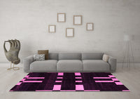 Machine Washable Abstract Pink Modern Rug, wshabs5536pnk