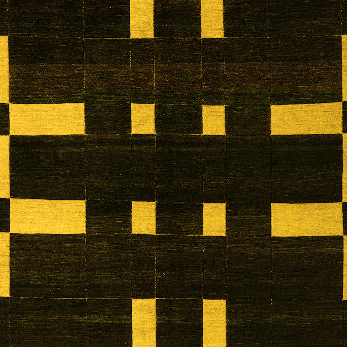 Machine Washable Abstract Yellow Modern Rug, wshabs5536yw
