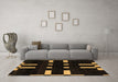 Machine Washable Abstract Brown Modern Rug in a Living Room,, wshabs5536brn