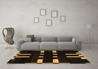 Machine Washable Abstract Brown Modern Rug, wshabs5536brn