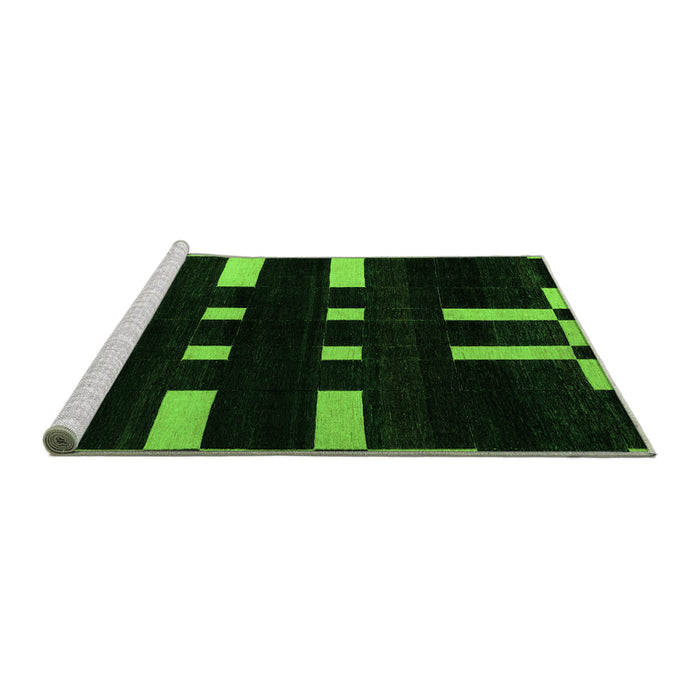Sideview of Machine Washable Abstract Green Modern Area Rugs, wshabs5536grn