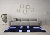 Machine Washable Abstract Blue Modern Rug, wshabs5536blu