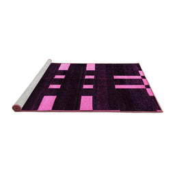 Sideview of Machine Washable Abstract Pink Modern Rug, wshabs5536pnk