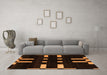 Machine Washable Abstract Orange Modern Area Rugs in a Living Room, wshabs5536org