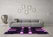 Machine Washable Abstract Purple Modern Area Rugs in a Living Room, wshabs5536pur