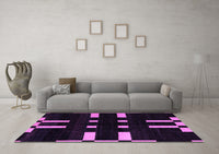 Machine Washable Abstract Purple Modern Rug, wshabs5536pur