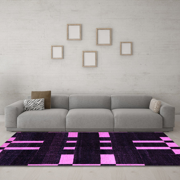 Machine Washable Abstract Purple Modern Area Rugs in a Living Room, wshabs5536pur