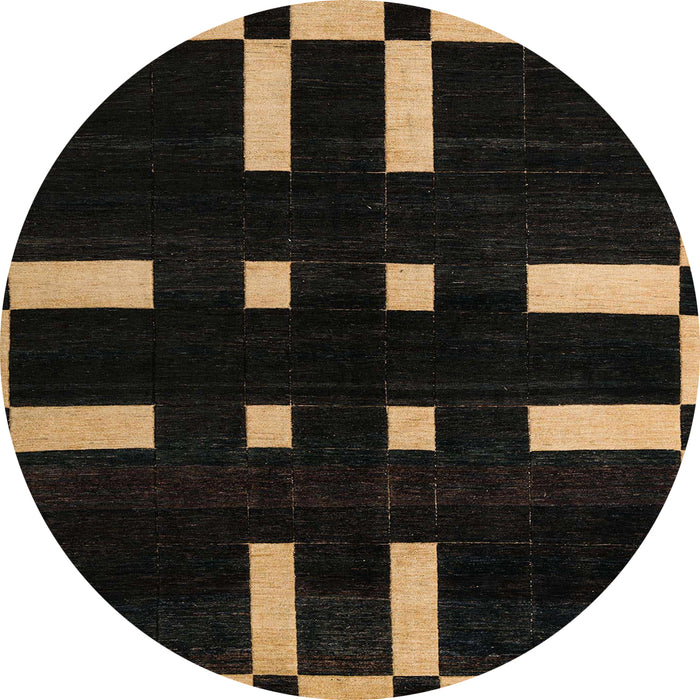 Round Abstract Antique Bronze Green Modern Rug, abs5536