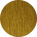 Round Abstract Yellow Modern Rug, abs5537yw