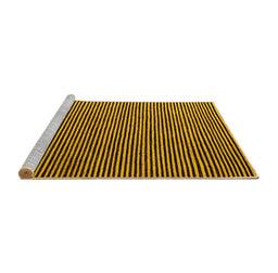 Sideview of Machine Washable Abstract Yellow Modern Rug, wshabs5537yw