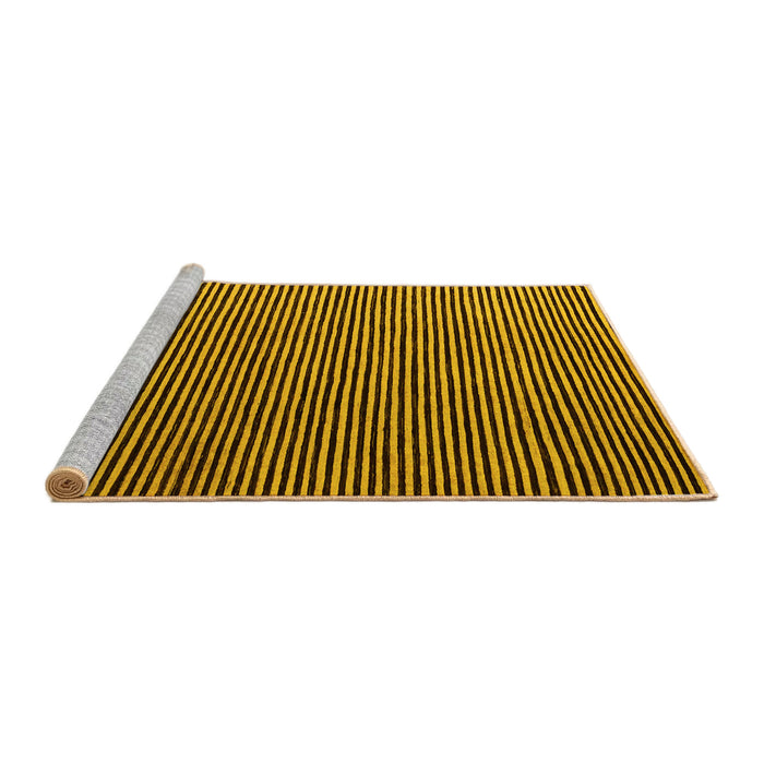 Sideview of Machine Washable Abstract Yellow Modern Rug, wshabs5537yw