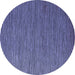 Round Abstract Blue Modern Rug, abs5537blu