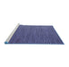 Sideview of Machine Washable Abstract Blue Modern Rug, wshabs5537blu