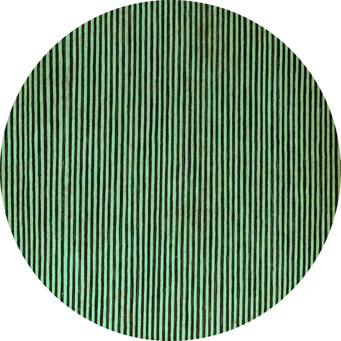 Round Machine Washable Abstract Turquoise Modern Area Rugs, wshabs5537turq