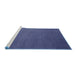 Sideview of Machine Washable Abstract Blue Modern Rug, wshabs5538blu