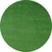 Round Machine Washable Abstract Green Modern Area Rugs, wshabs5538grn