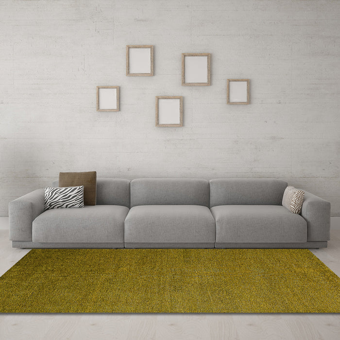 Machine Washable Abstract Yellow Modern Rug in a Living Room, wshabs5538yw