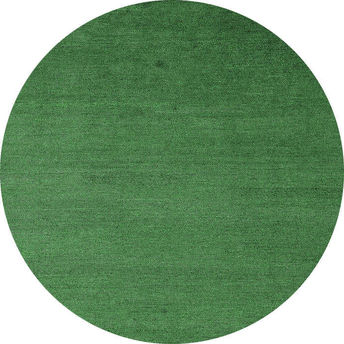 Round Machine Washable Abstract Emerald Green Modern Area Rugs, wshabs5538emgrn