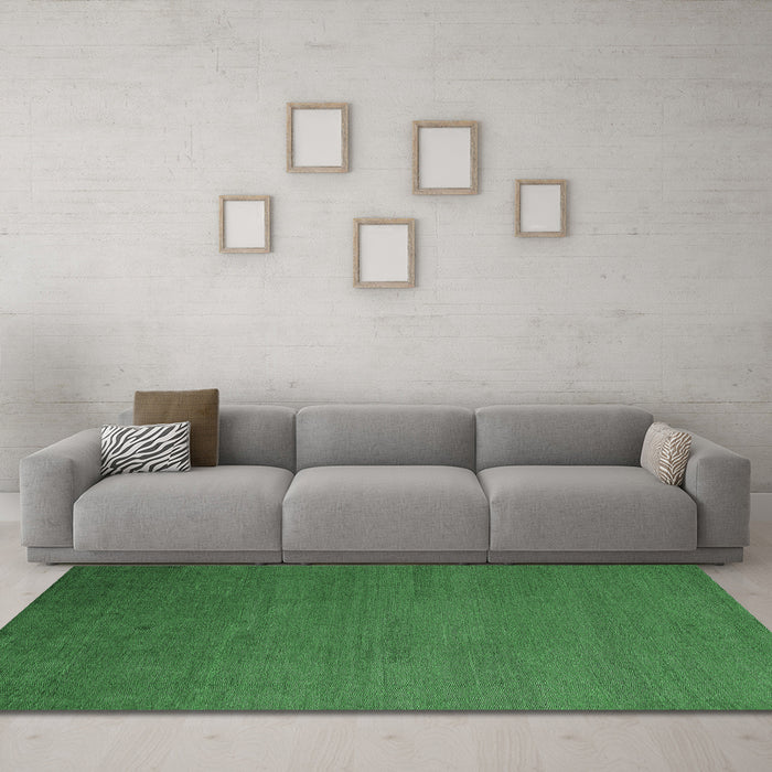 Machine Washable Abstract Emerald Green Modern Area Rugs in a Living Room,, wshabs5538emgrn