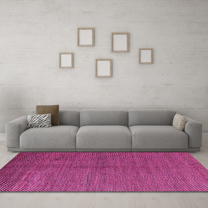 Machine Washable Abstract Pink Modern Rug in a Living Room, wshabs5539pnk