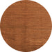 Round Abstract Orange Modern Rug, abs5539org