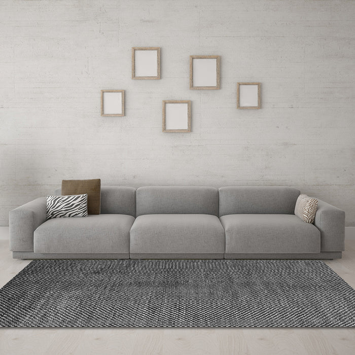 Machine Washable Abstract Gray Modern Rug in a Living Room,, wshabs5539gry