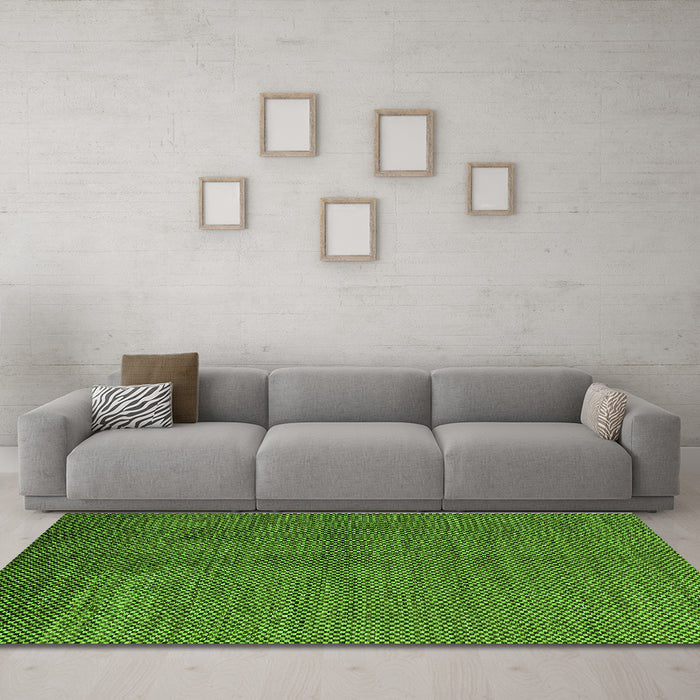 Machine Washable Abstract Green Modern Area Rugs in a Living Room,, wshabs5539grn