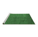 Sideview of Machine Washable Abstract Emerald Green Modern Area Rugs, wshabs5539emgrn