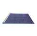 Sideview of Machine Washable Abstract Blue Modern Rug, wshabs5539blu