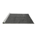 Sideview of Machine Washable Abstract Gray Modern Rug, wshabs5539gry