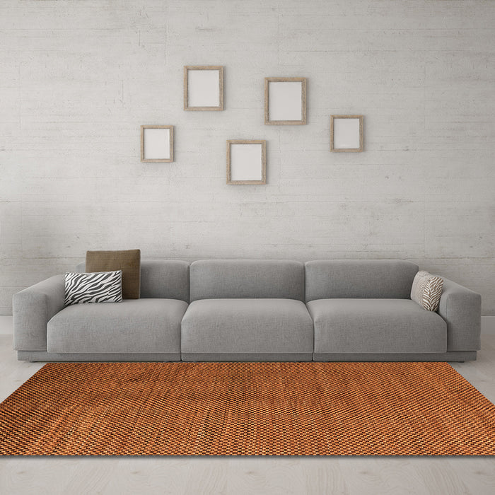 Machine Washable Abstract Orange Modern Area Rugs in a Living Room, wshabs5539org