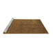 Sideview of Machine Washable Abstract Brown Modern Rug, wshabs5539brn