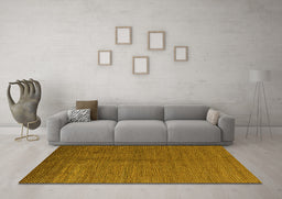 Machine Washable Abstract Yellow Modern Rug in a Living Room, wshabs5539yw