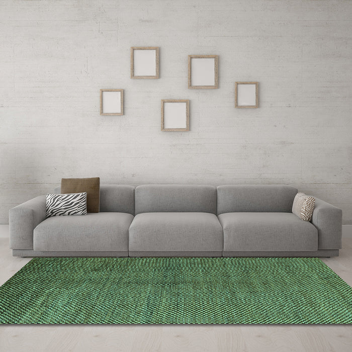 Machine Washable Abstract Turquoise Modern Area Rugs in a Living Room,, wshabs5539turq