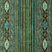 Square Machine Washable Abstract Turquoise Modern Area Rugs, wshabs553turq