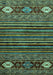 Machine Washable Abstract Turquoise Modern Area Rugs, wshabs553turq