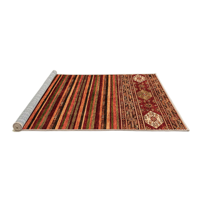Sideview of Machine Washable Abstract Orange Modern Area Rugs, wshabs553org